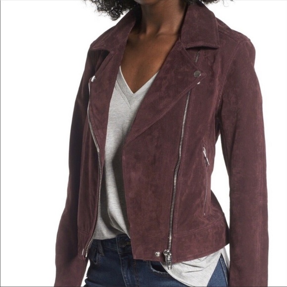 Blank NYC Jackets & Blazers - Blank NYC plum suede Moto Jacket w/ silver details